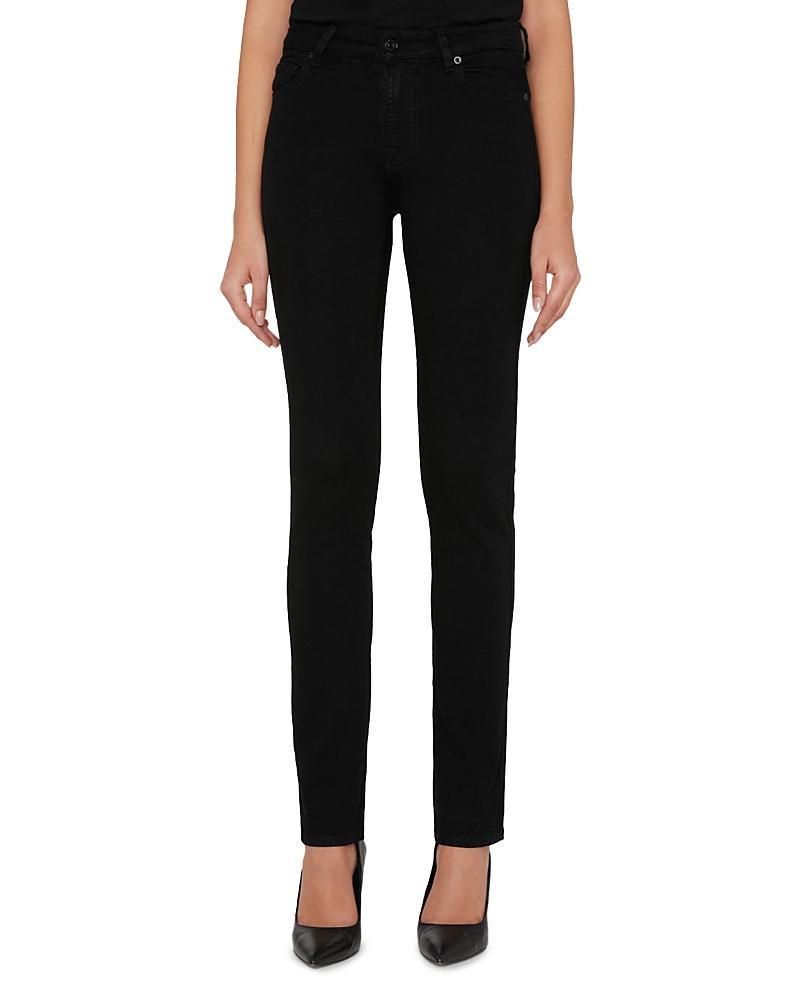 7 For All Mankind Kimmie Mid Rise Straight Jeans in Rinse Black Product Image
