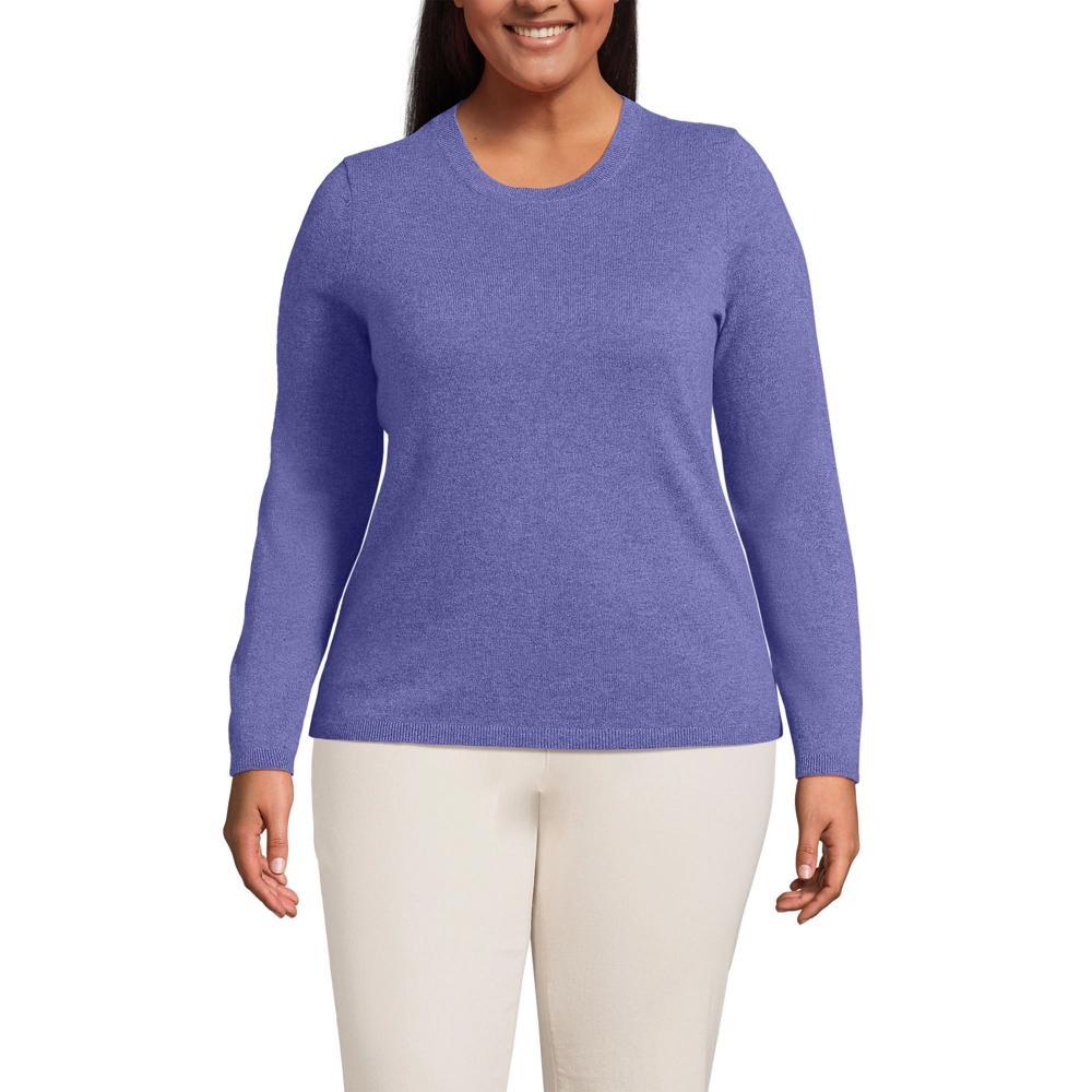 Plus Size Lands' End Crewneck Cashmere Sweater, Women's, Size: 2XL, Purple Heather Product Image