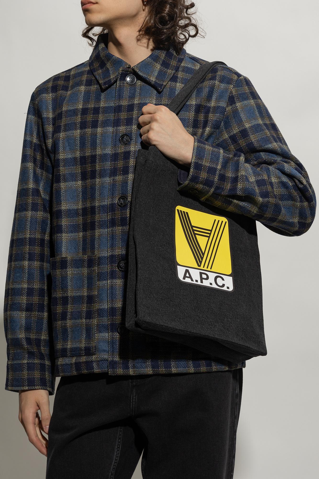 APC A.p.c. Lou Logo Printed Tote Bag In Black Product Image