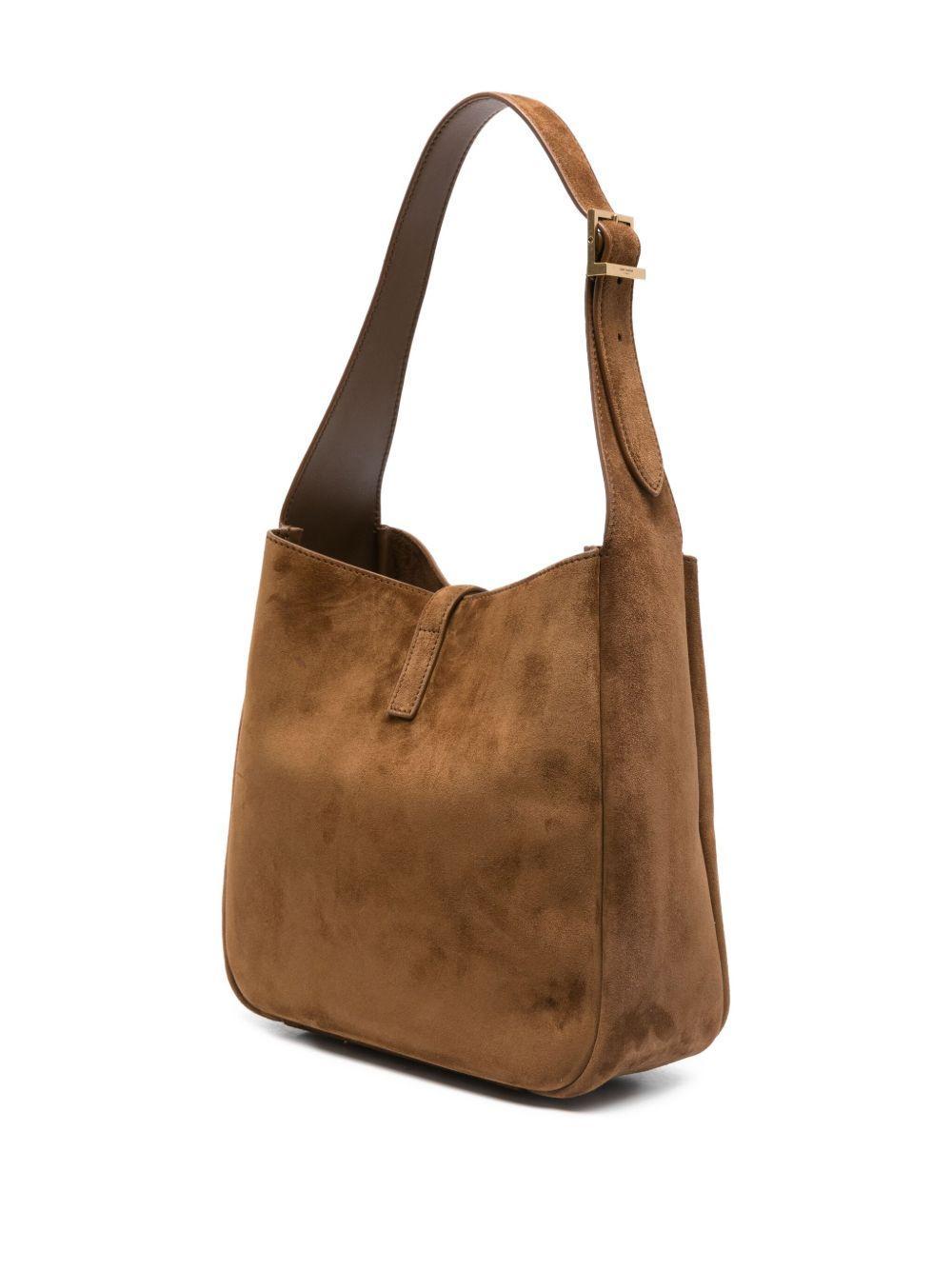 small Le 5 à 7 Supple logo-plaque suede shoulder bag Product Image