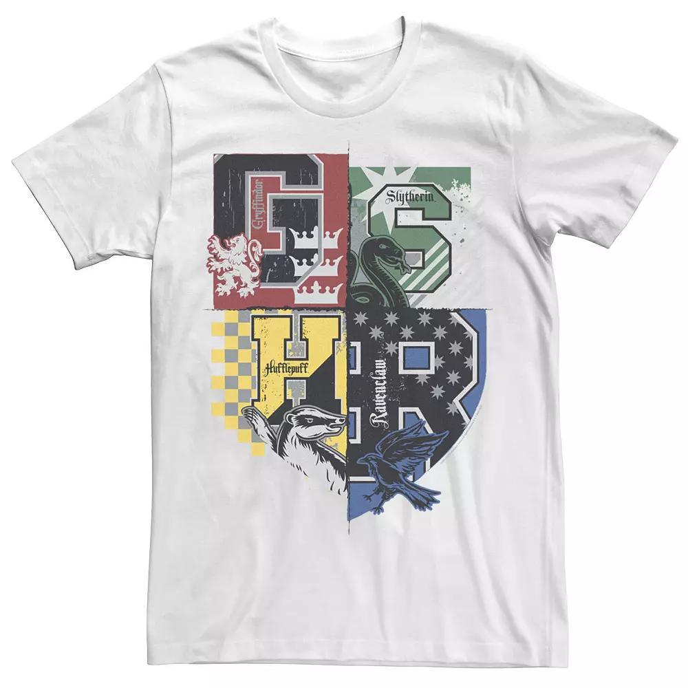 Men's Deathly Hallows 2 House Crests Colorful Badge Tee, Size: XL, Black Product Image