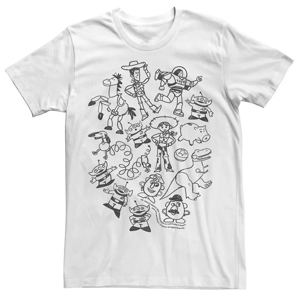 Disney / Pixar's Toy Story Men's Group Doodles Tee, Size: Medium, White Product Image