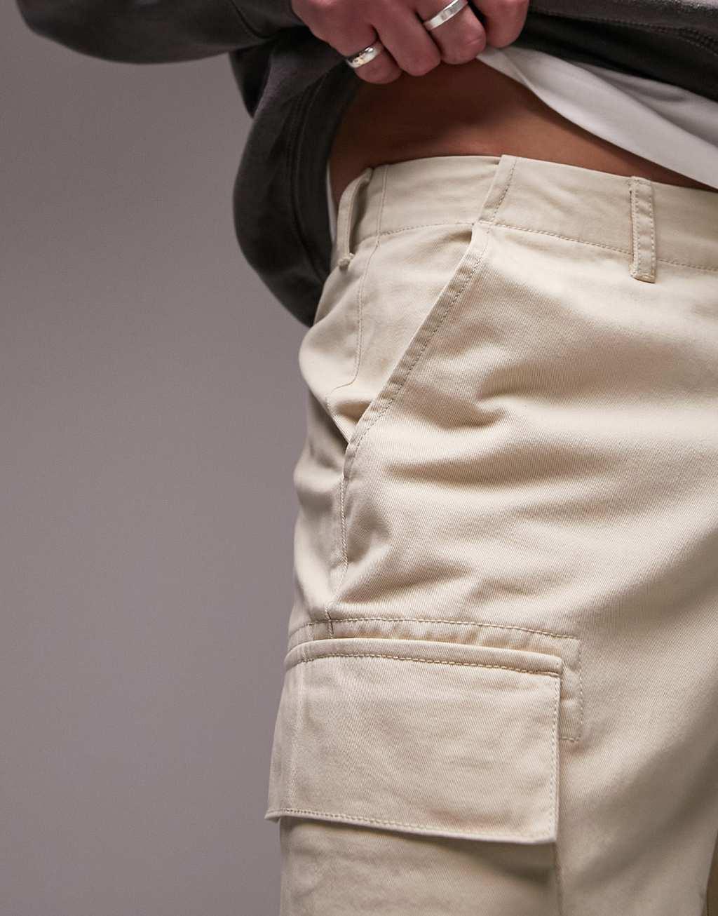 Topman skinny two pocket cargo pants in stone Product Image