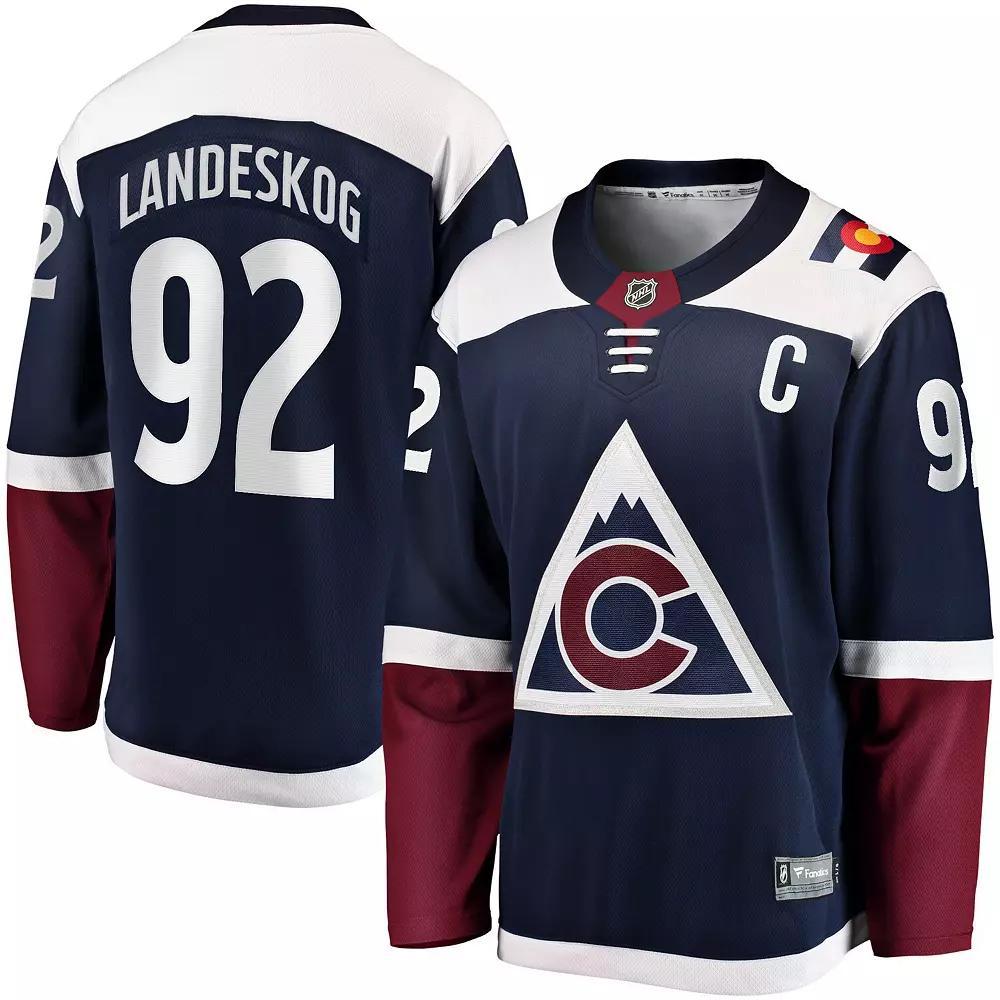 Men's Fanatics Branded Gabriel Landeskog Navy Colorado Avalanche Premier Breakaway Player Jersey, Size: 5XL, Blue Product Image