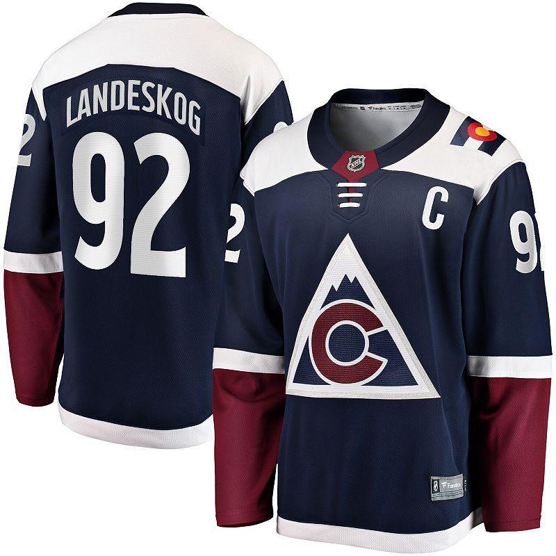 Men's Fanatics Branded Gabriel Landeskog Navy Colorado Avalanche Premier Breakaway Player Jersey, Size: 5XL, Blue Product Image