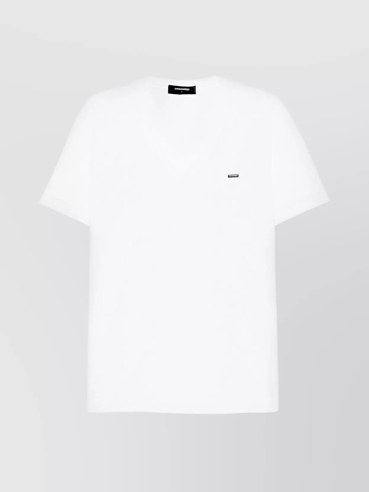 DSQUARED2 V-neck T-shirt Short Sleeves In White Product Image