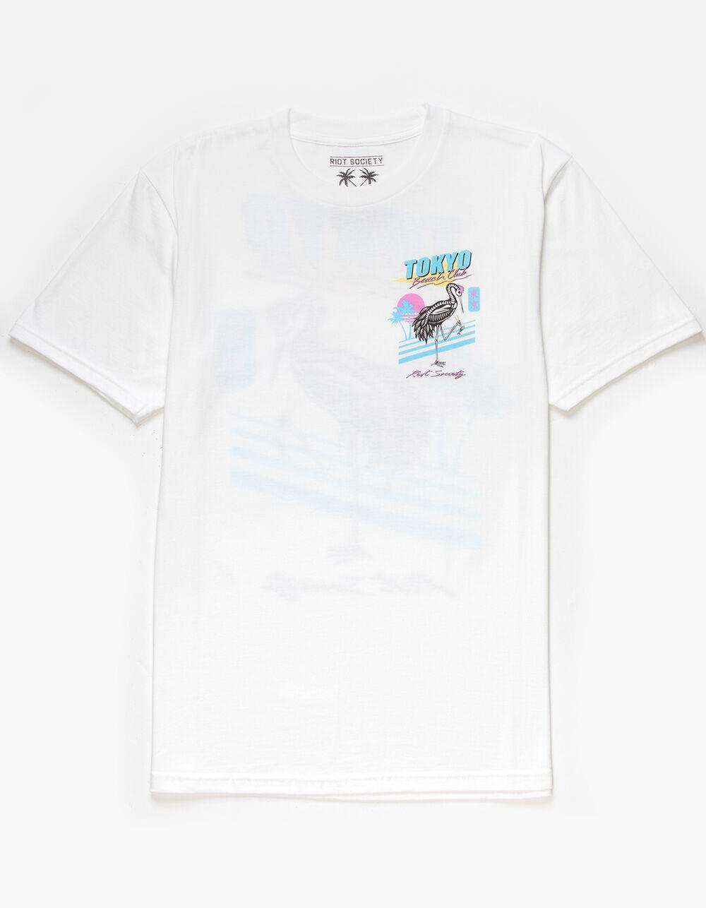 RIOT SOCIETY Tokyo Beach Club Mens Tee - WHITE Product Image