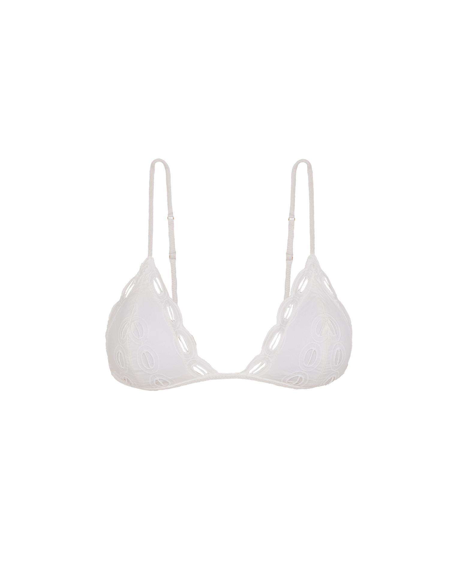 Eyelet Naya Tri Top - White Product Image