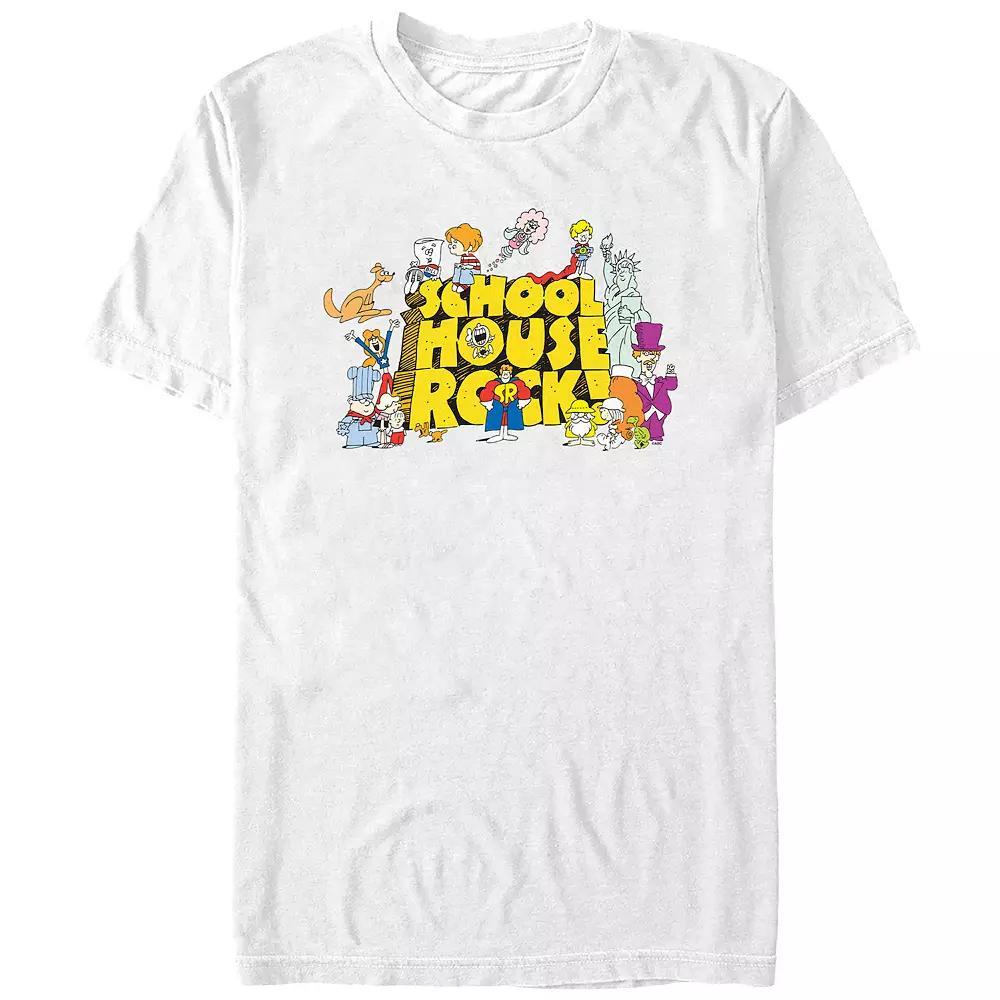 Men's Schoolhouse Rock! Group Poster Graphic Tee, Size: XL, White Product Image