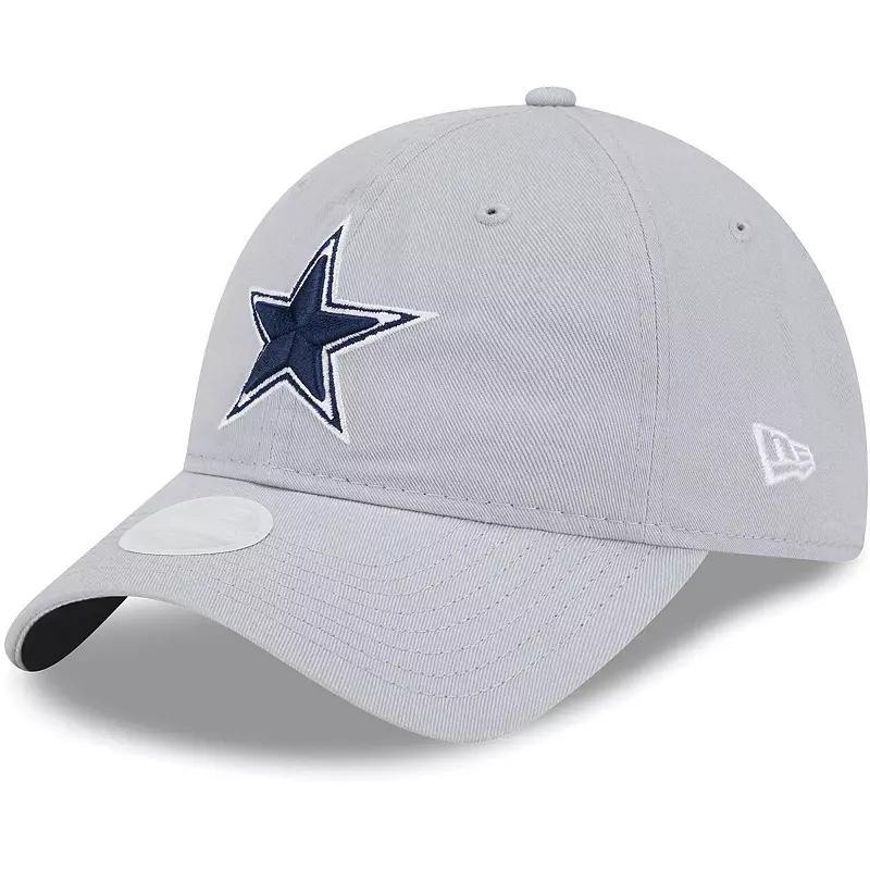 Women's New Era  Gray Dallas Cowboys  Main Core Classic 2.0 9TWENTY Adjustable Hat, Grey Product Image