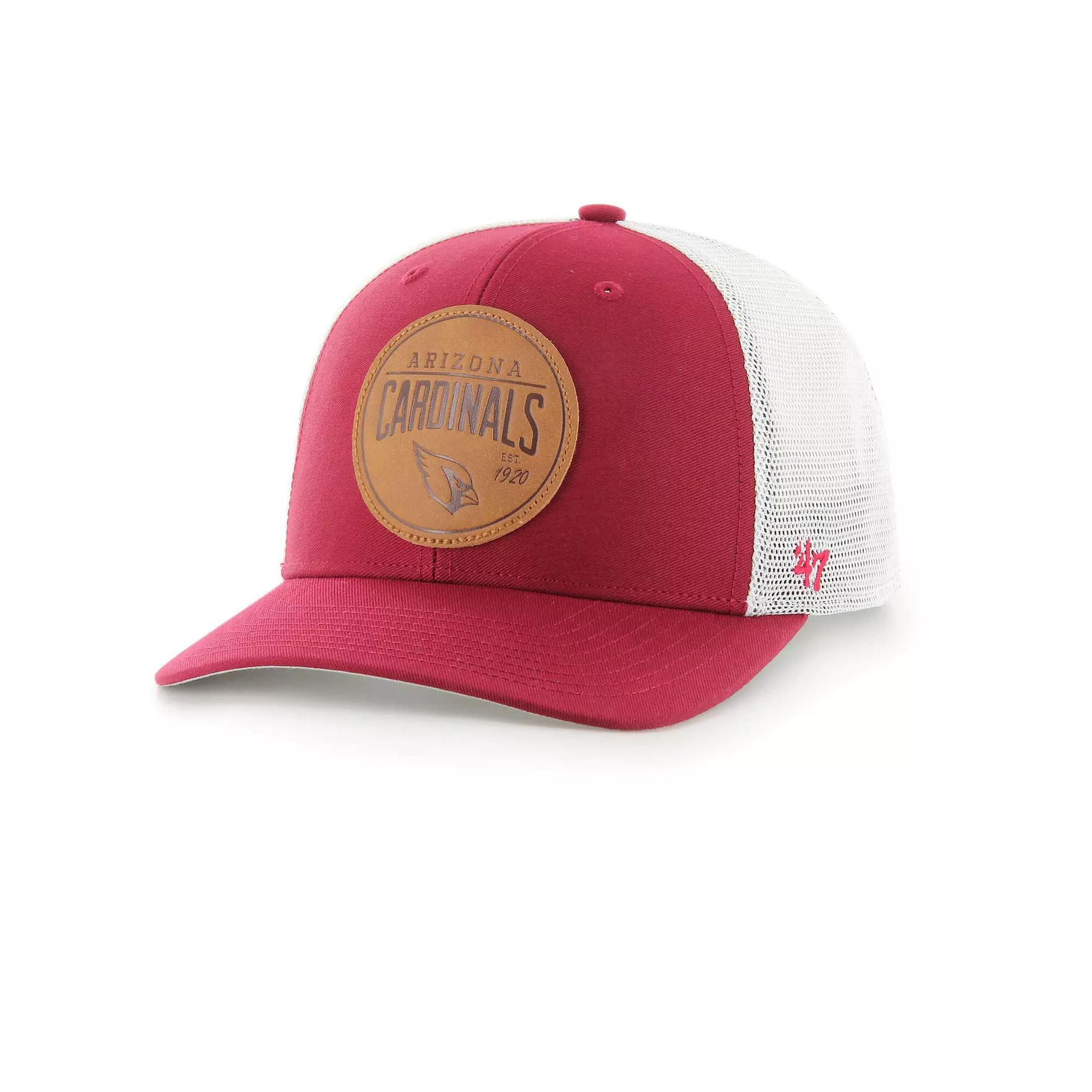 Men's '47 Cardinal Arizona Cardinals Leather Head Flex Hat, Size: Medium/Large, Red Product Image