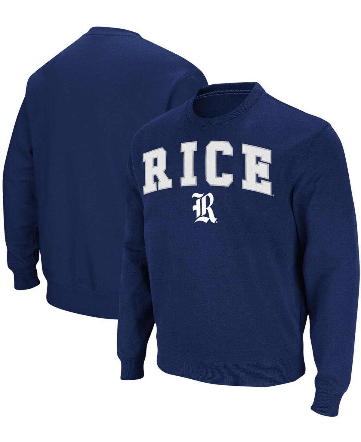Men's Colosseum Navy Rice Owls Arch & Logo Tackle Twill Pullover Sweatshirt, Size: Large, Rce Blue Product Image