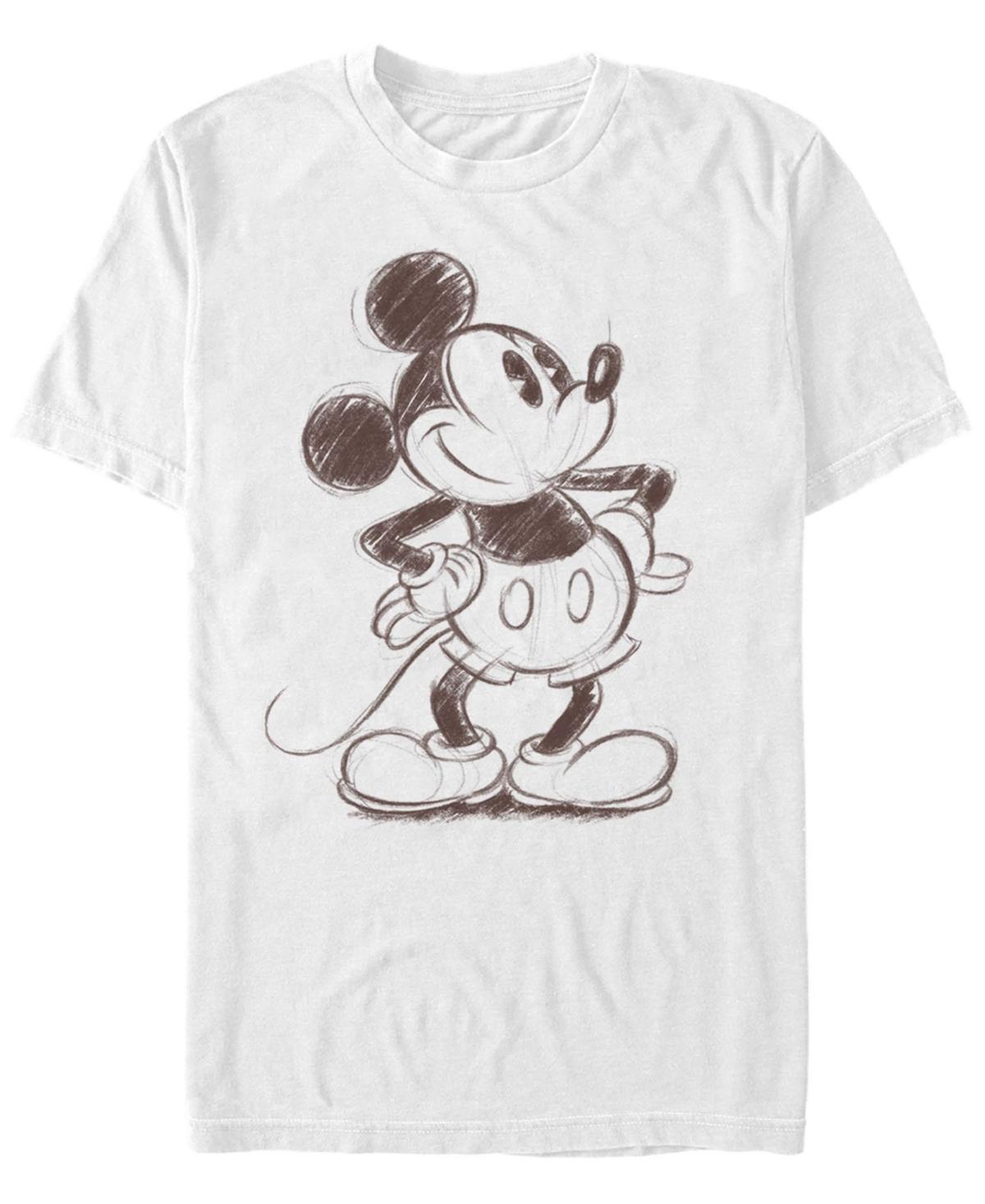 Disney's Mickey Mouse Men's Pencil Sketch Original Graphic Tee, Size: Medium, White Product Image