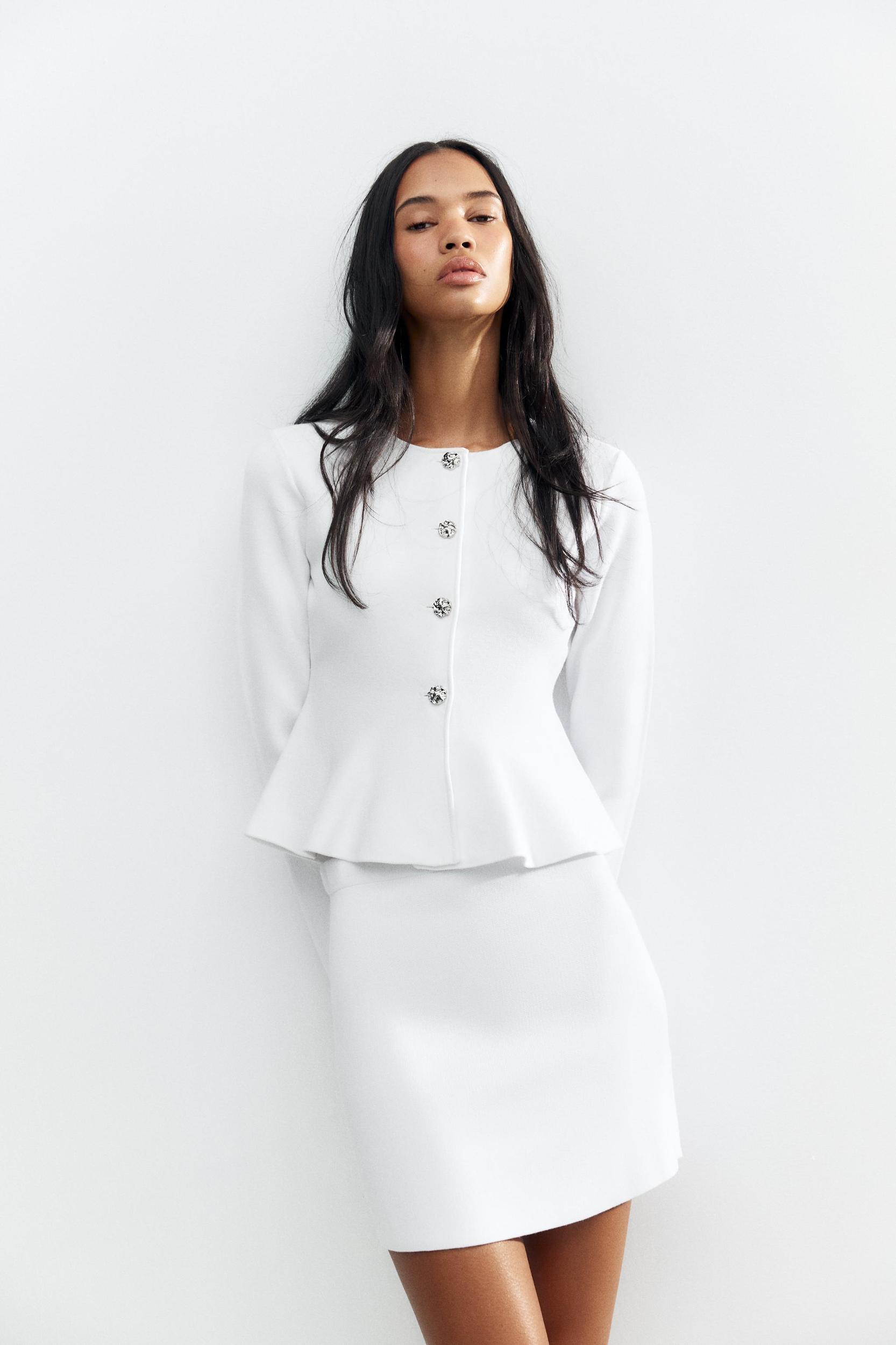 FINE KNIT PEPLUM JACKET Product Image