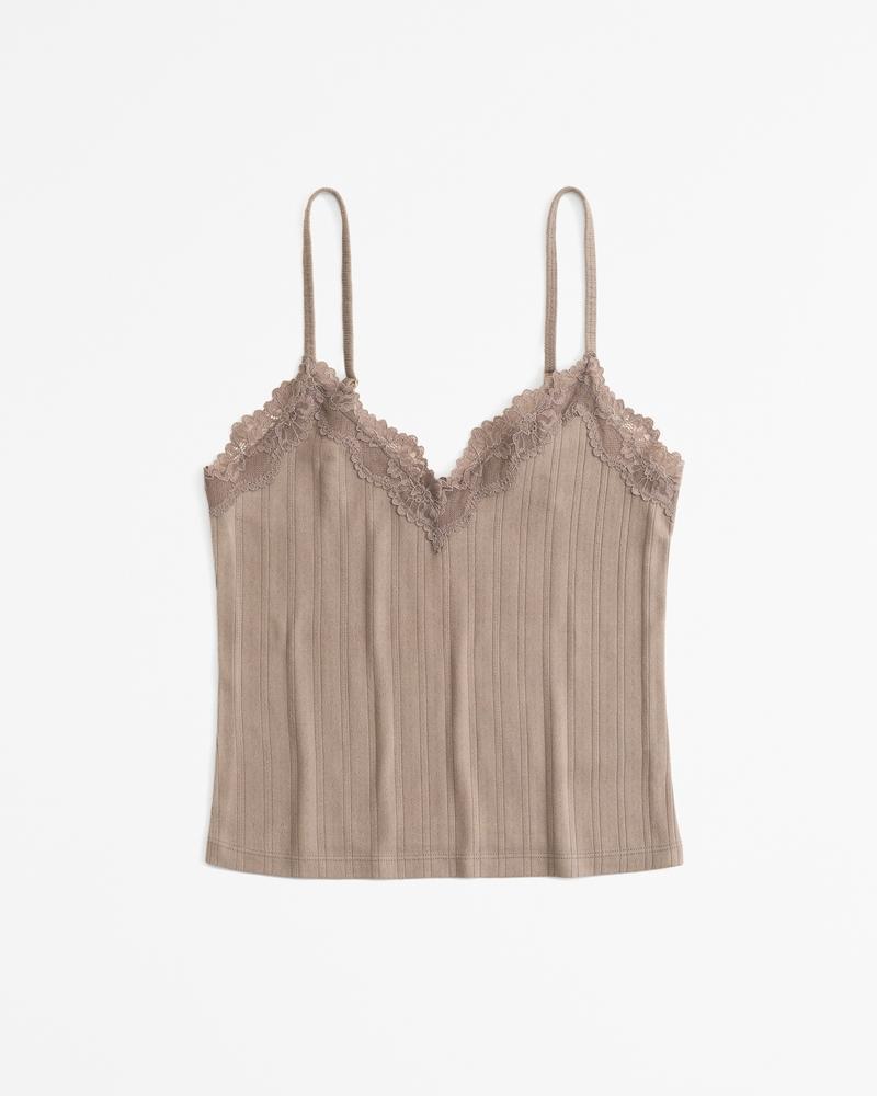 Lace and Pointelle Cami Product Image