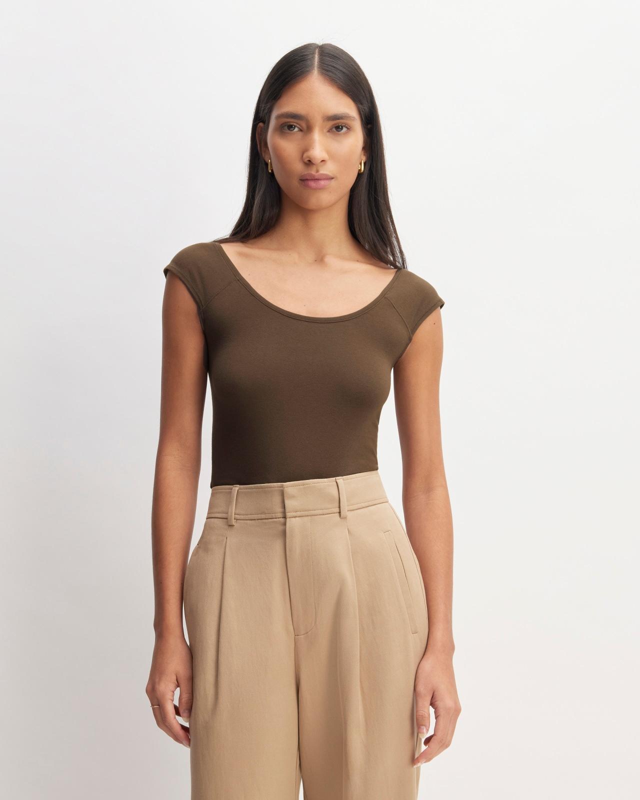 The Supima® Form Cap-Sleeve Tee Product Image