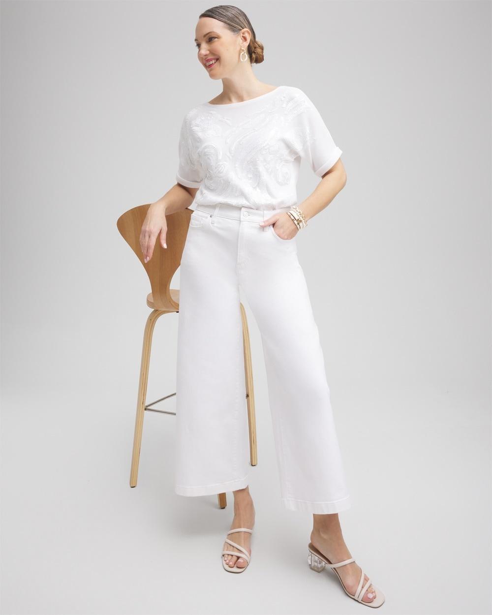 High Rise Wide Leg Cropped Jeans Product Image