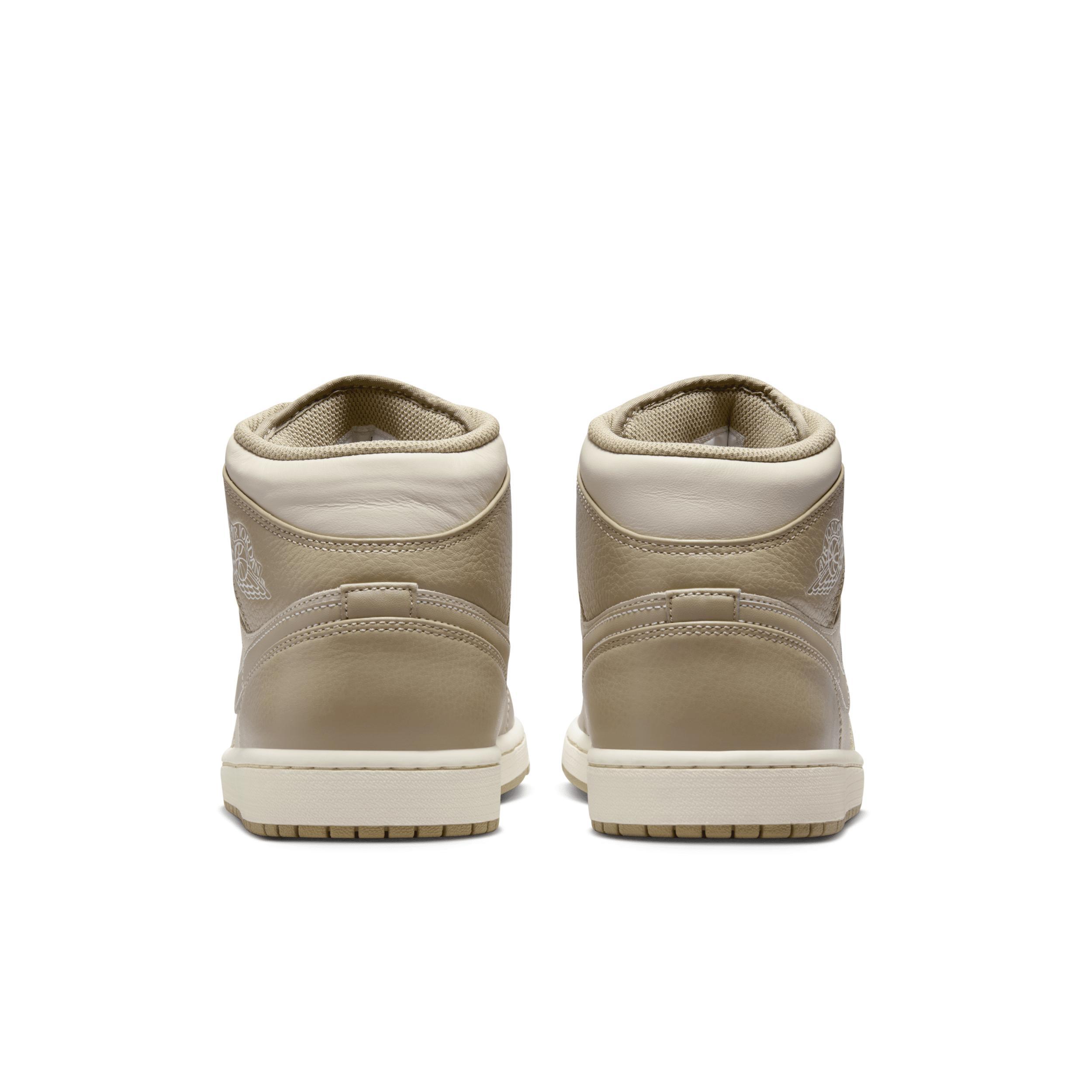 Jordan Mens AJ 1 Mid SE Poolside - Basketball Shoes Bone/Khaki/Pink Product Image