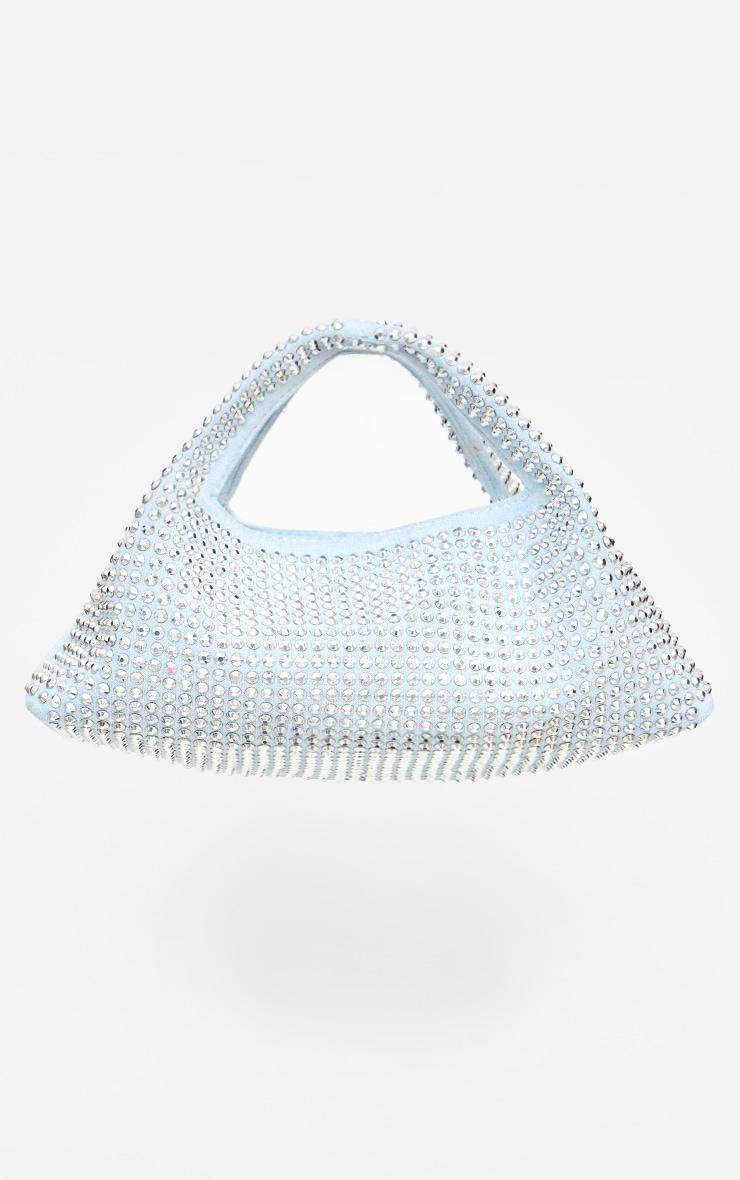 Blue Faux Suede Diamante Stud Grab Bag Product Image