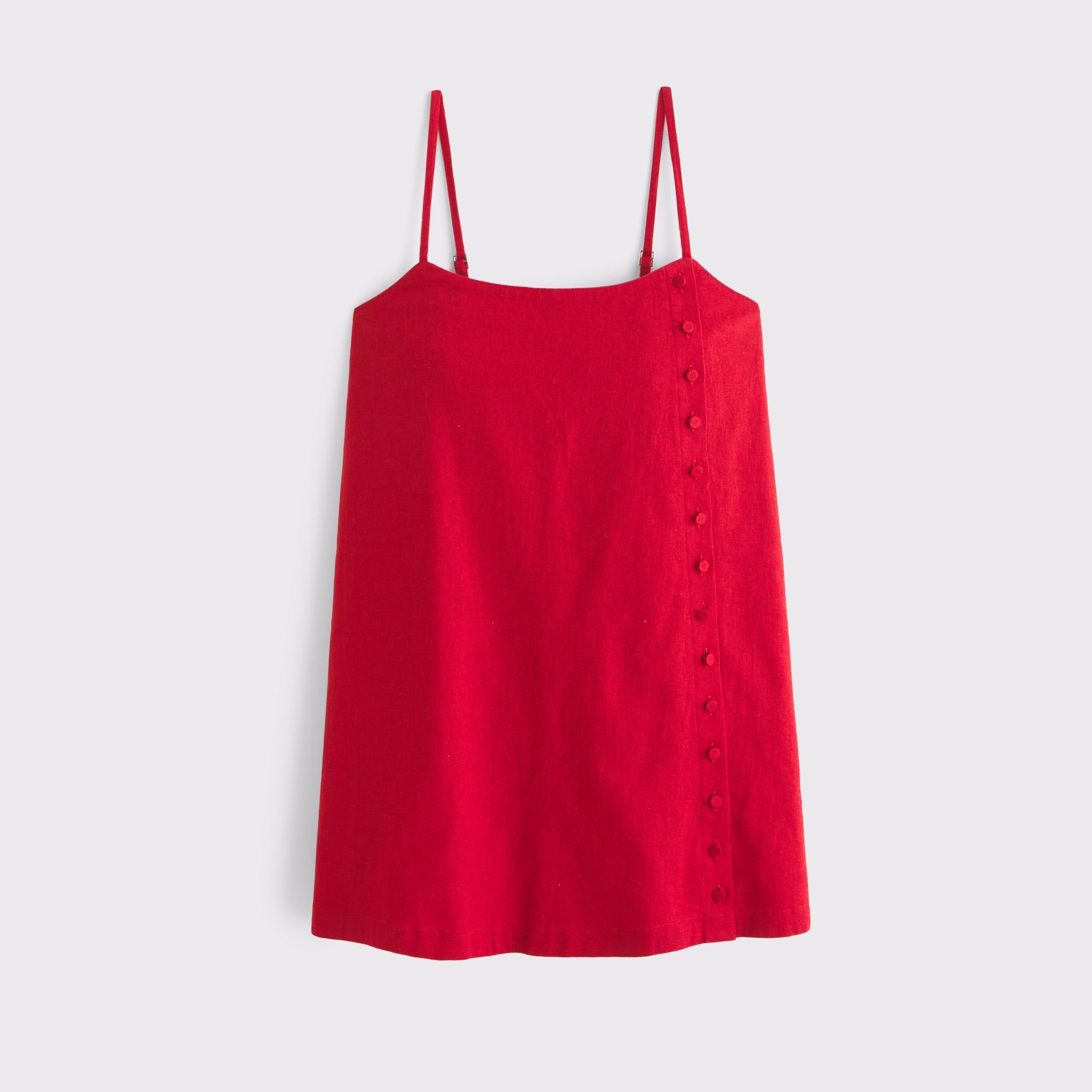 Linen-Blend Button Skort Product Image