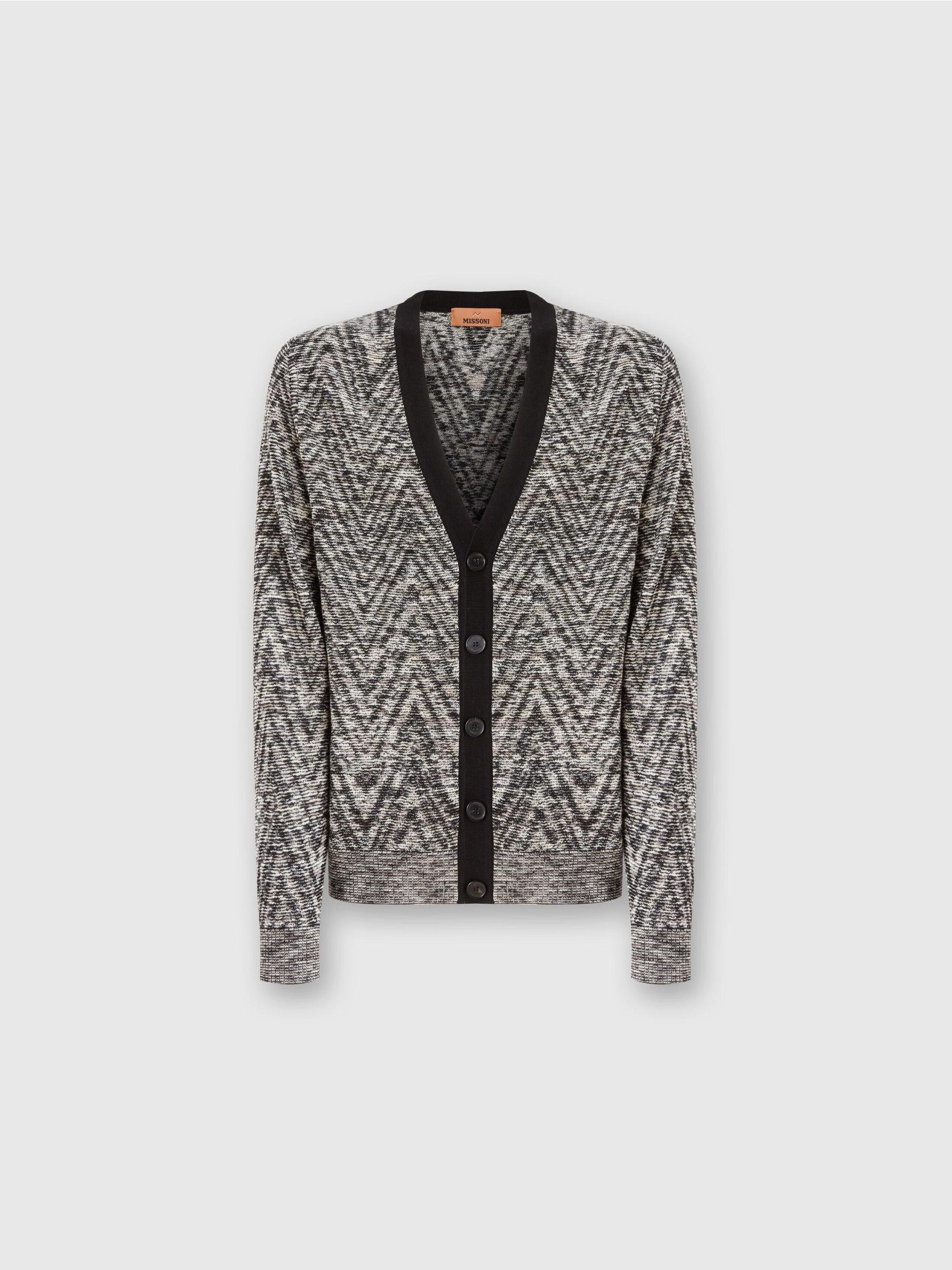 Slub pattern wool cardigan Product Image