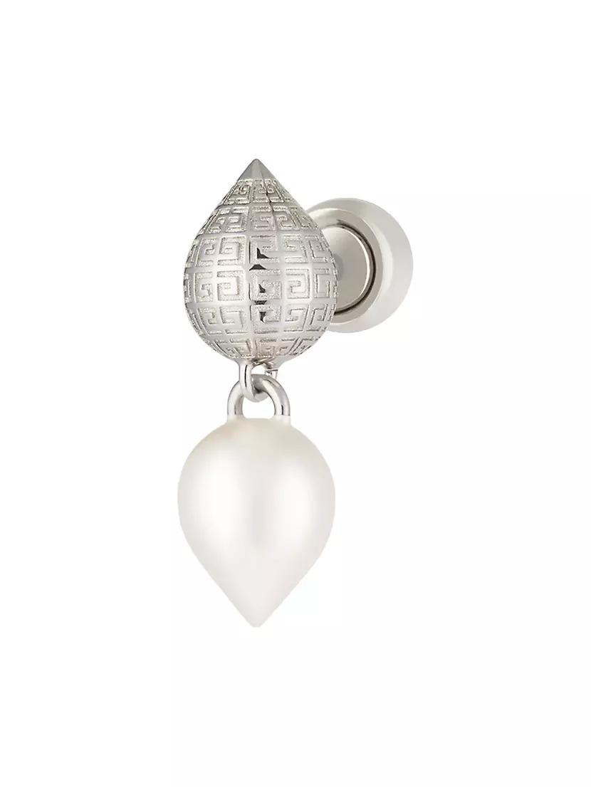 G Stud Earring in Metal with Pearl Product Image