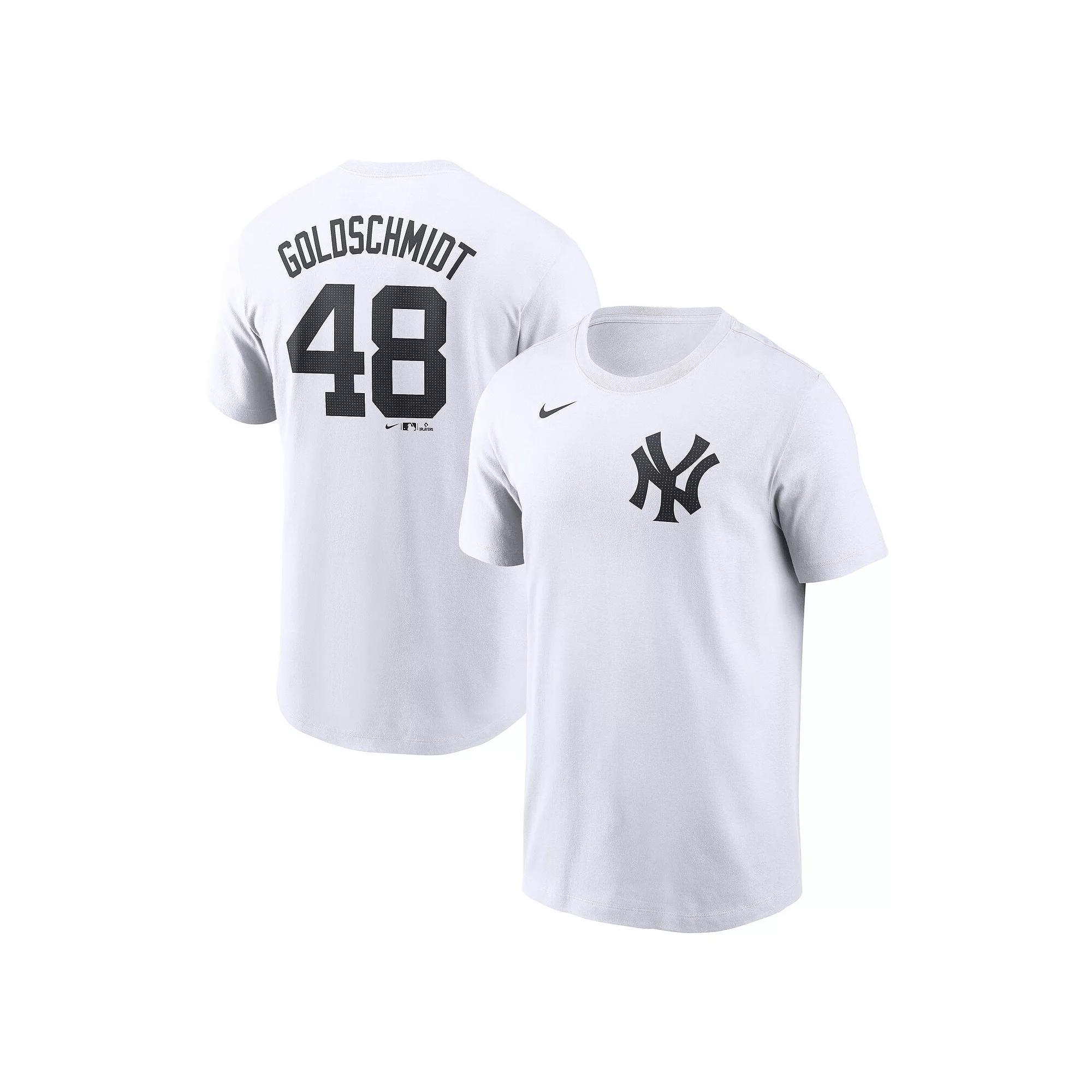 Men's Nike Paul Goldschmidt White New York Yankees Fuse Name & Number T-Shirt, Size: 2XL Product Image