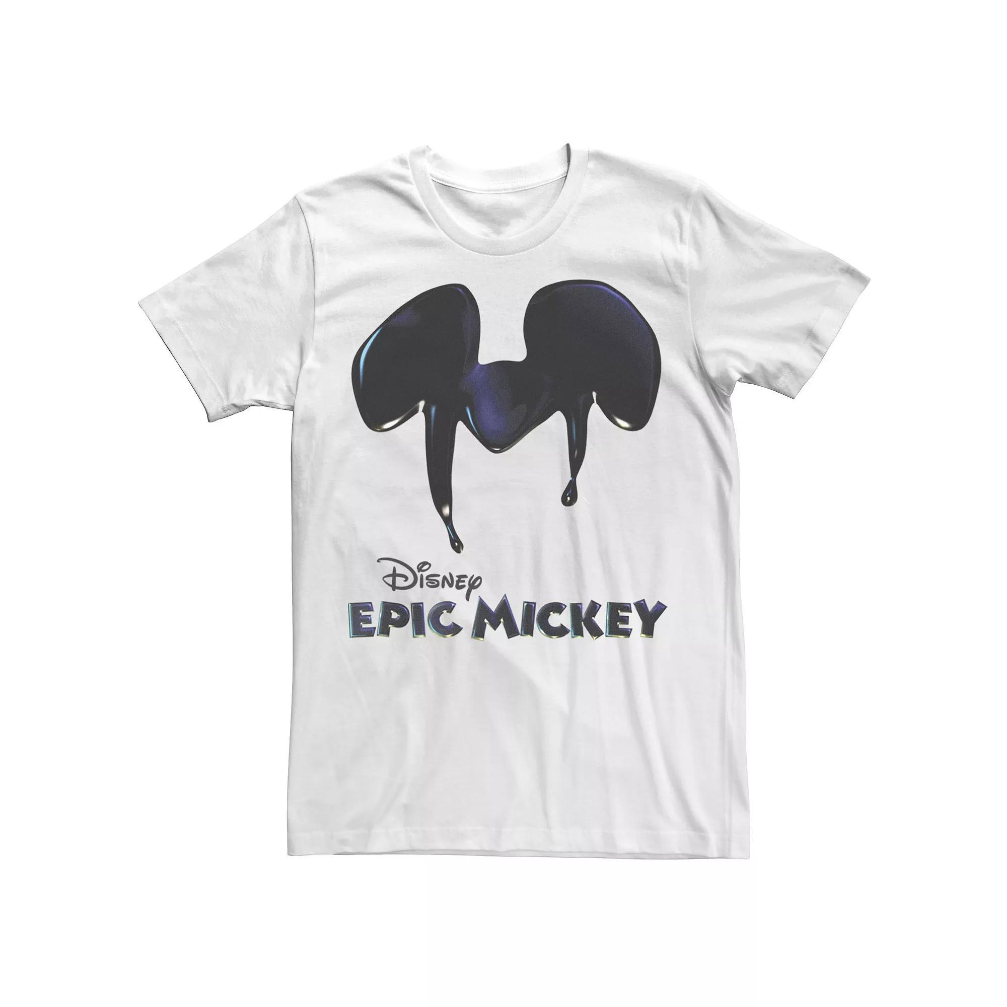 Disney's Epic Mickey Men's Dark Paint Drip Logo Tee, Size: Small, White Product Image