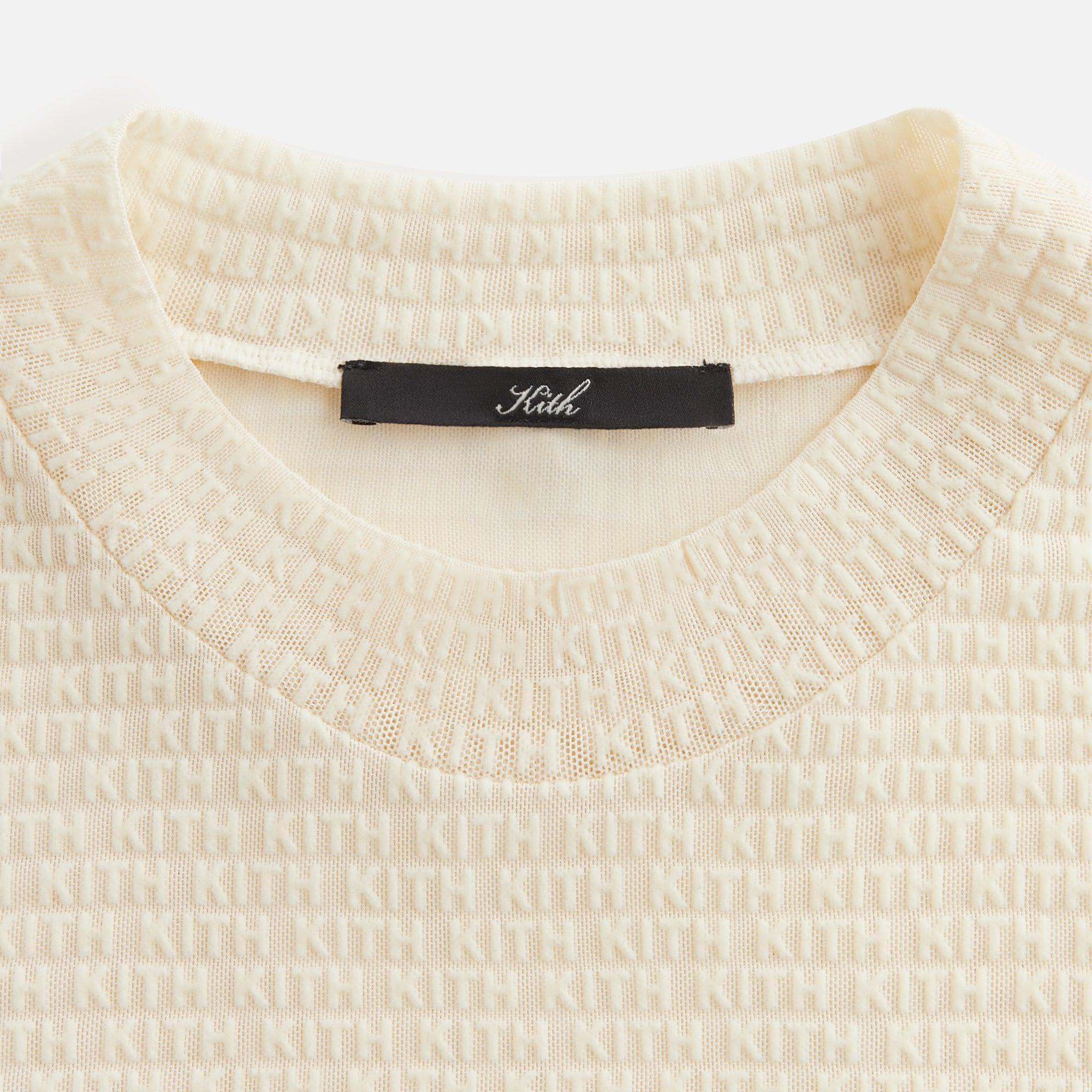 Kith Women Mulberry Monogram Mesh Long Sleeve Tee - Muslin Female Product Image