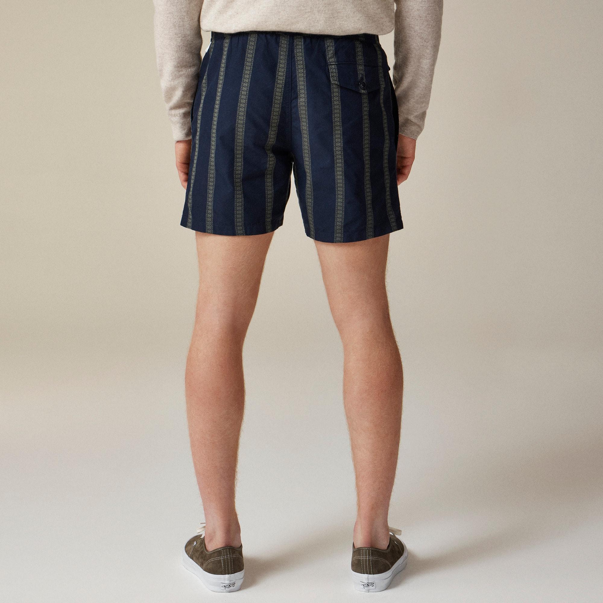 6" cotton-nylon blend swim trunk in dobby stripe Product Image
