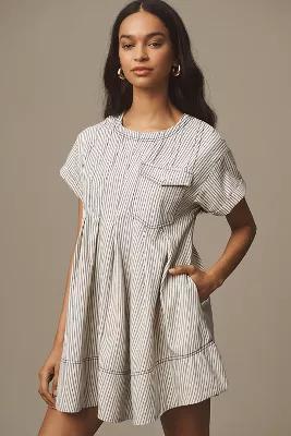Pilcro Short-Sleeve Denim Mini Swing Dress Product Image