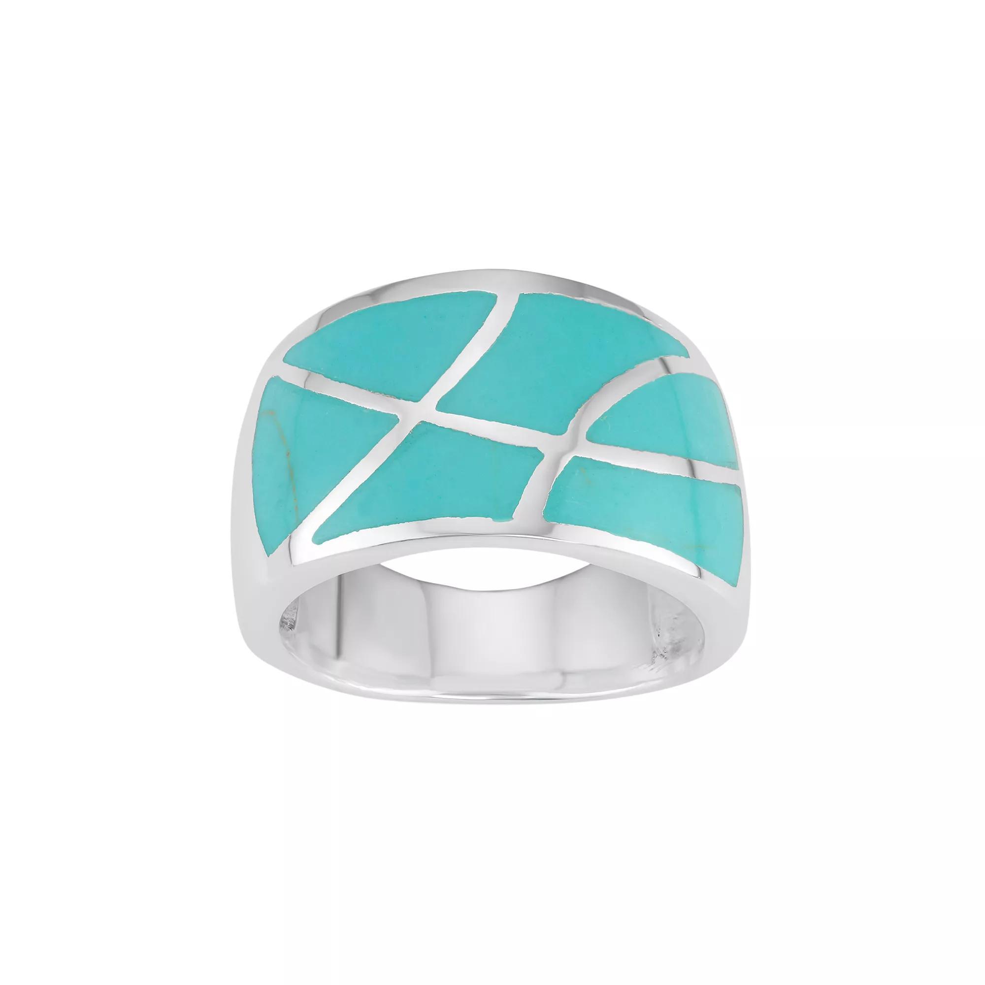 Sterling Silver Mosaic Ring, Women's, Size: 7, Green Product Image