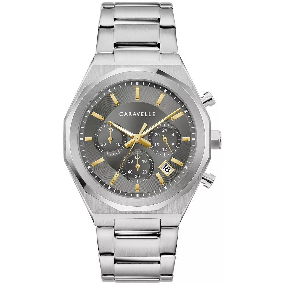 Caravelle by Bulova Men's Stainless Steel Grey Dial Chronograph Watch - 43A158, Size: 40 mm, Gray Product Image