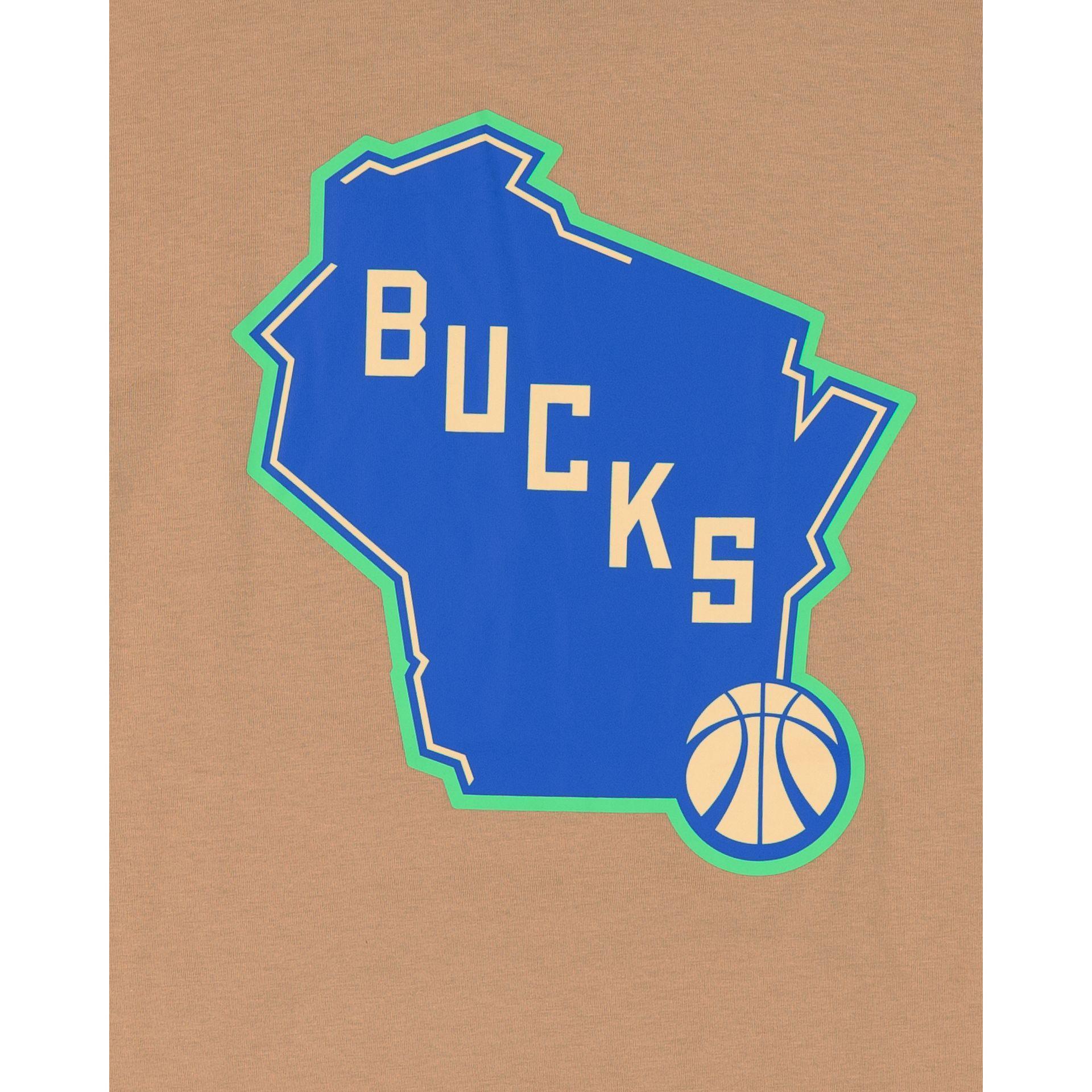 Milwaukee Bucks 2023 City Edition Tan T-Shirt Male Product Image