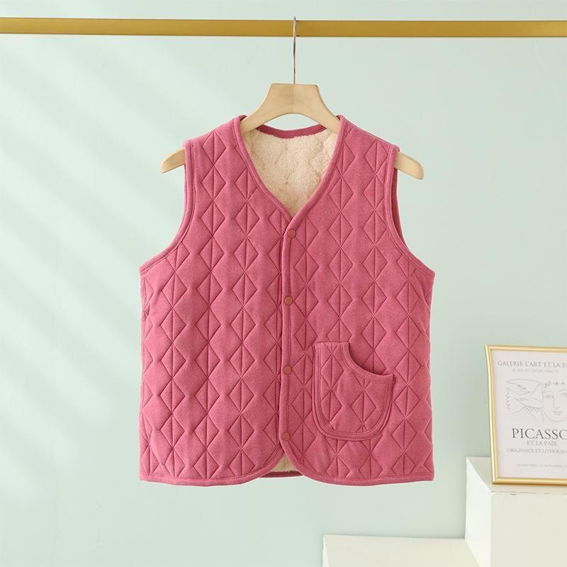 V-Neck Reversible Button-Up Fleece Vest Product Image