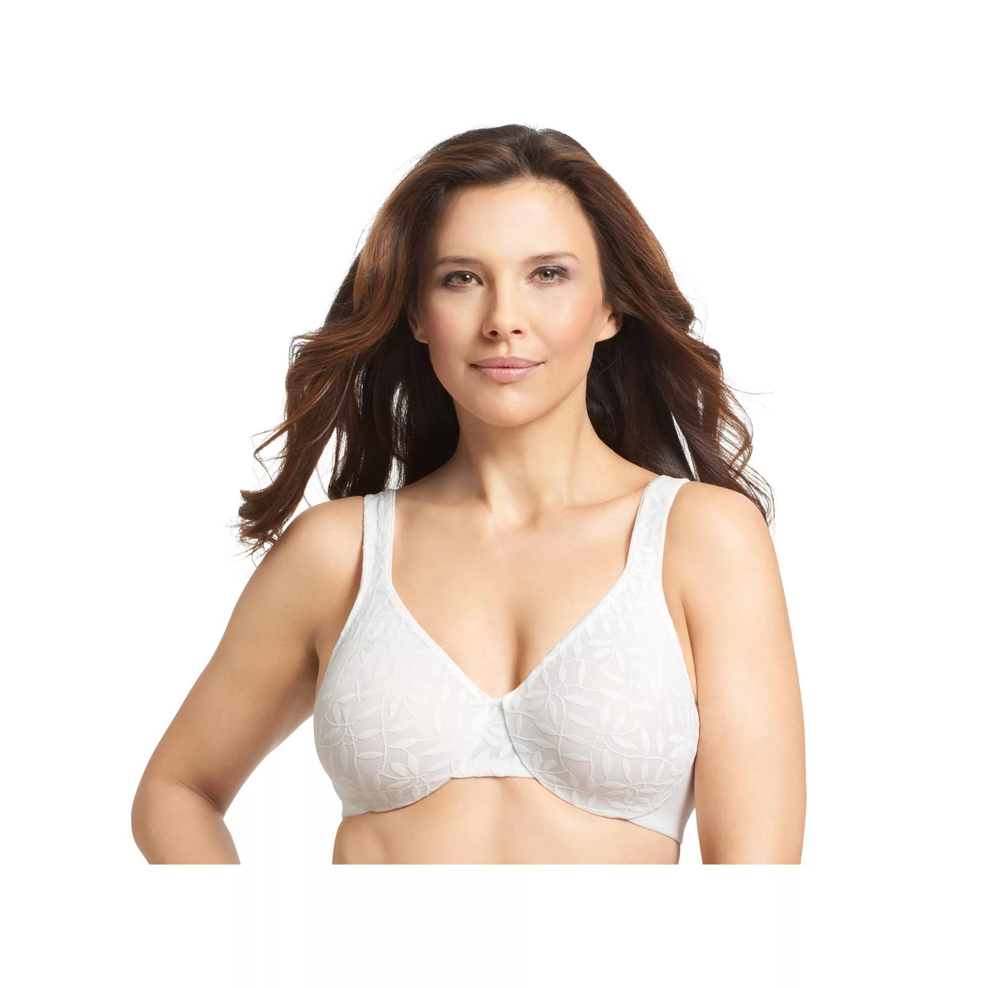 Olga® by Warner's® Sheer Leaves Lace Full-Figure Full-Coverage Minimizer Bra 35519, Women's, Size: 36 Dd, White Product Image