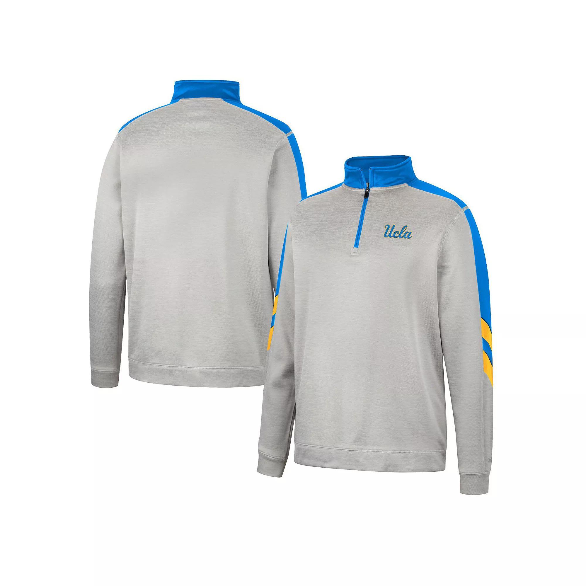 Men's Colosseum Gray/Green Oregon Ducks Bushwood Fleece Quarter-Zip Jacket, Size: XL, Grey Product Image