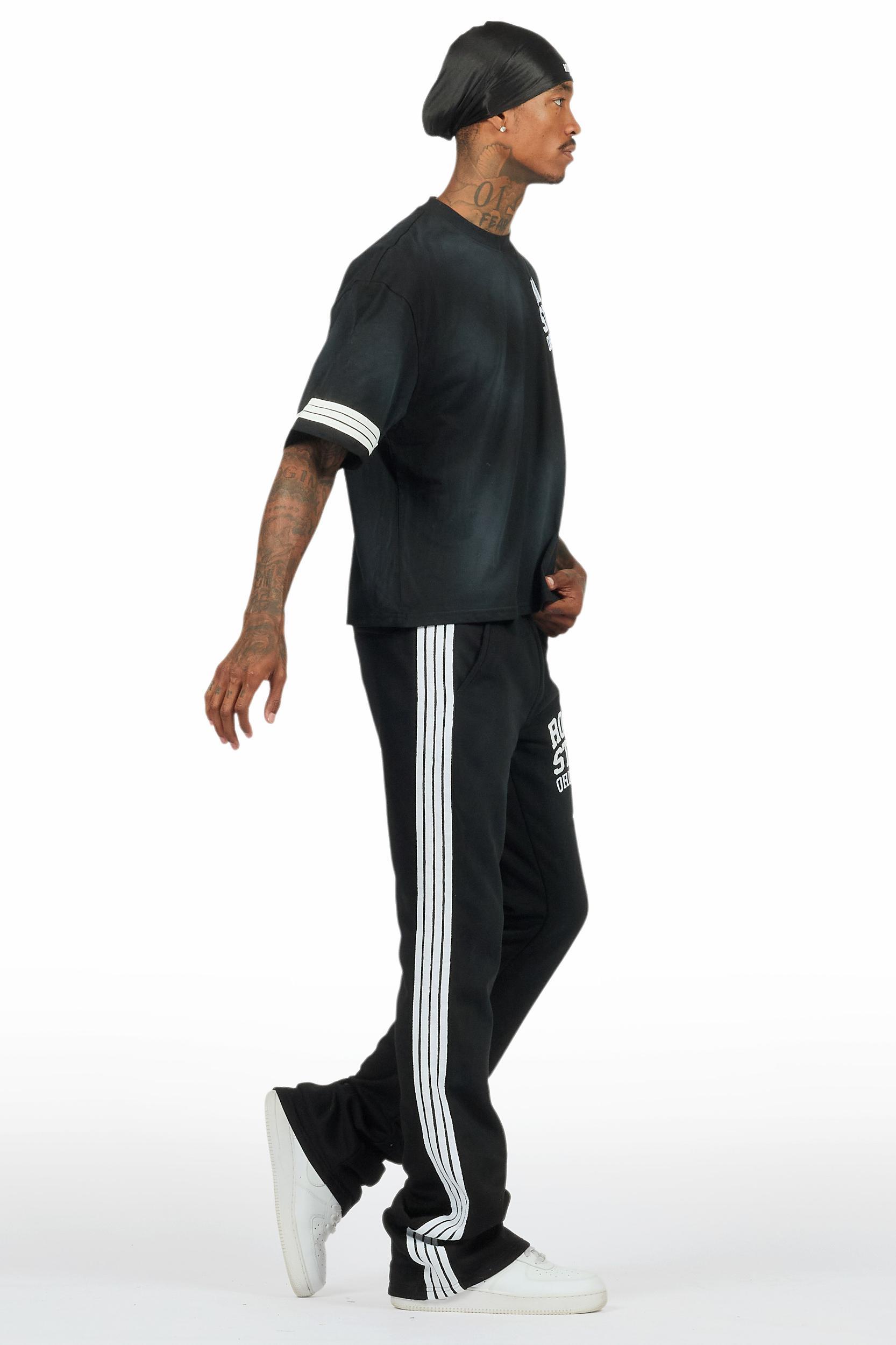 Gerrit Black T-Shirt/Stacked Flare Track Set Male Product Image