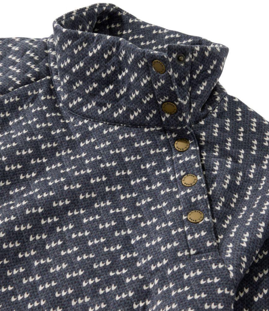 Women's Quilted Sweatshirt, Snapneck Pullover Print Product Image
