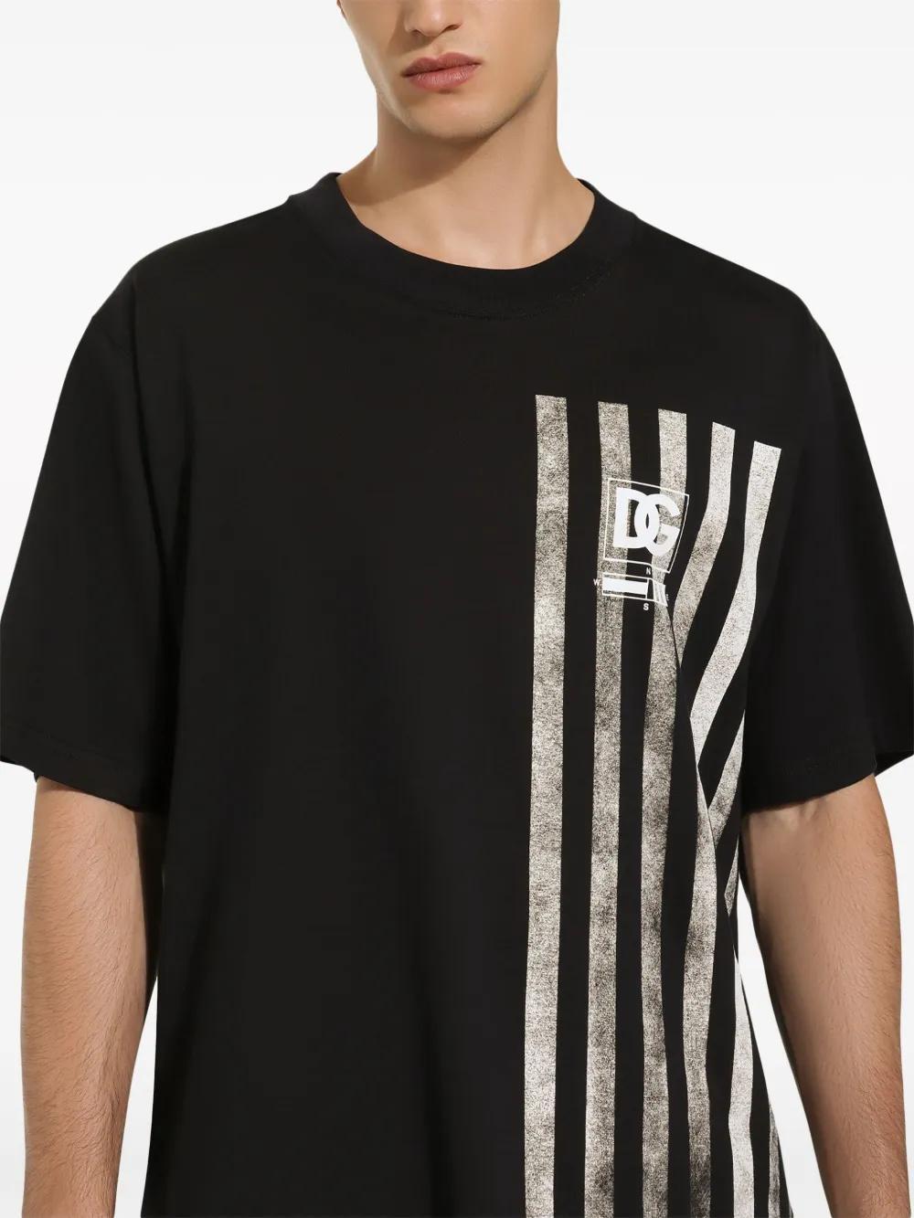 stripe-print cotton T-shirt Product Image