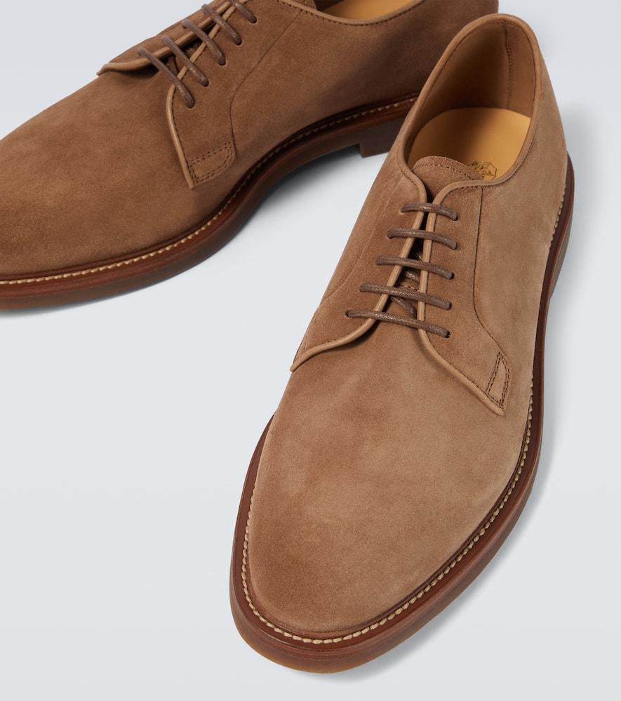BRUNELLO CUCINELLI Suede Lace-up Shoes In Brown Product Image