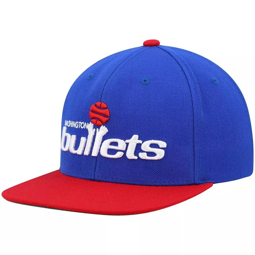 Men's Mitchell & Ness Blue/Red Washington Bullets Hardwood Classics Team Two-Tone 2.0 Snapback Hat, Nba Blue Product Image