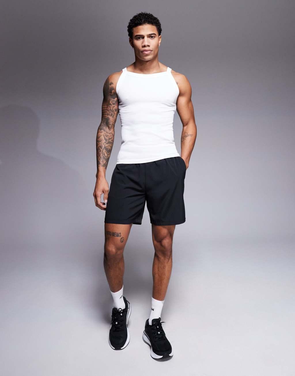 4505 seamless ribbed square neck muscle tank top in white  Product Image