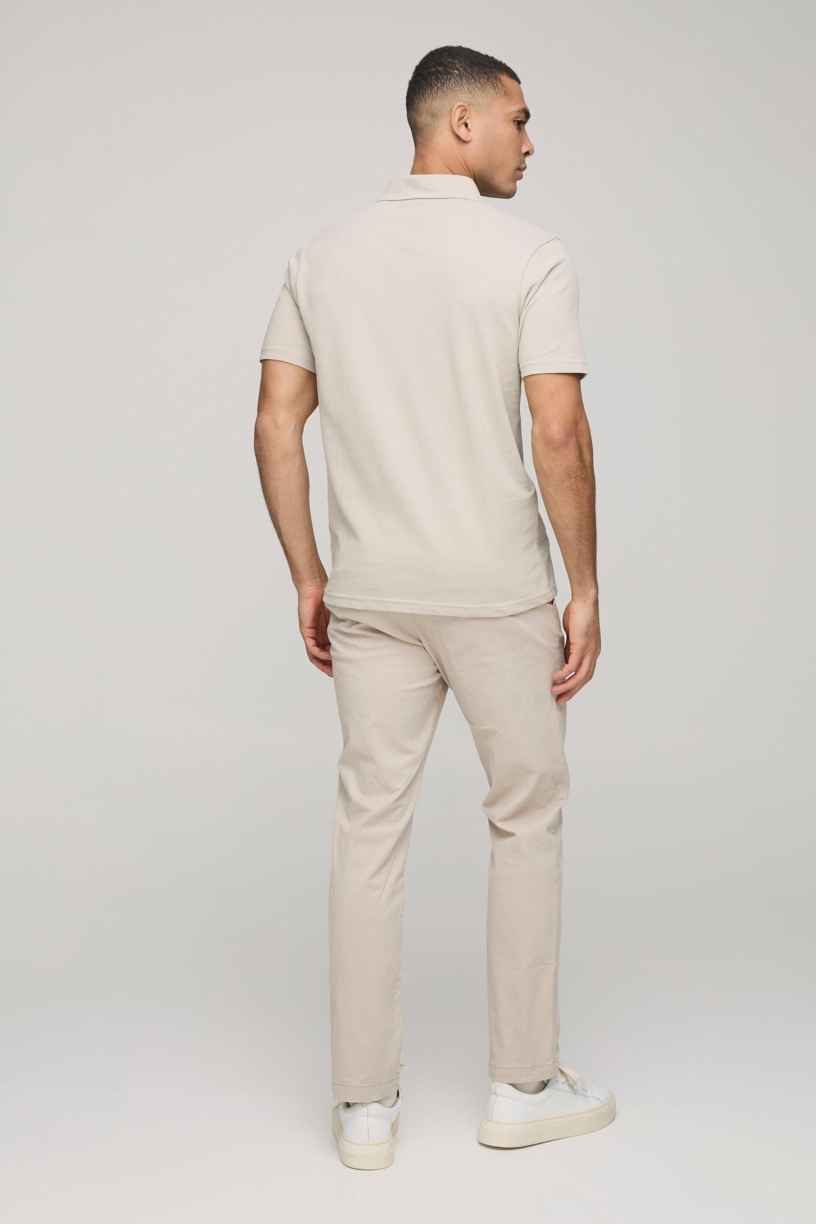 Slim Fit Basic Pique Polo | boohooMAN USA Product Image