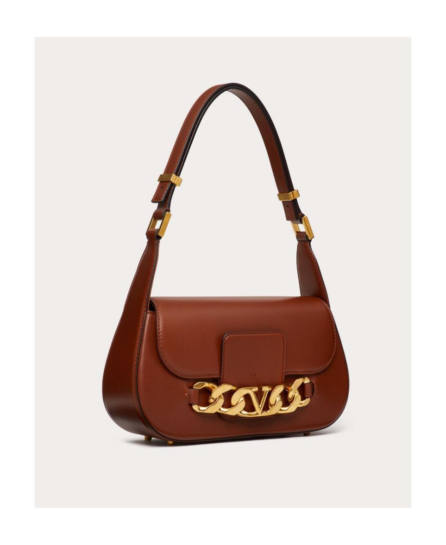 VALENTINO GARAVANI Vlogo Leather Shoulder Bag In Brown Product Image