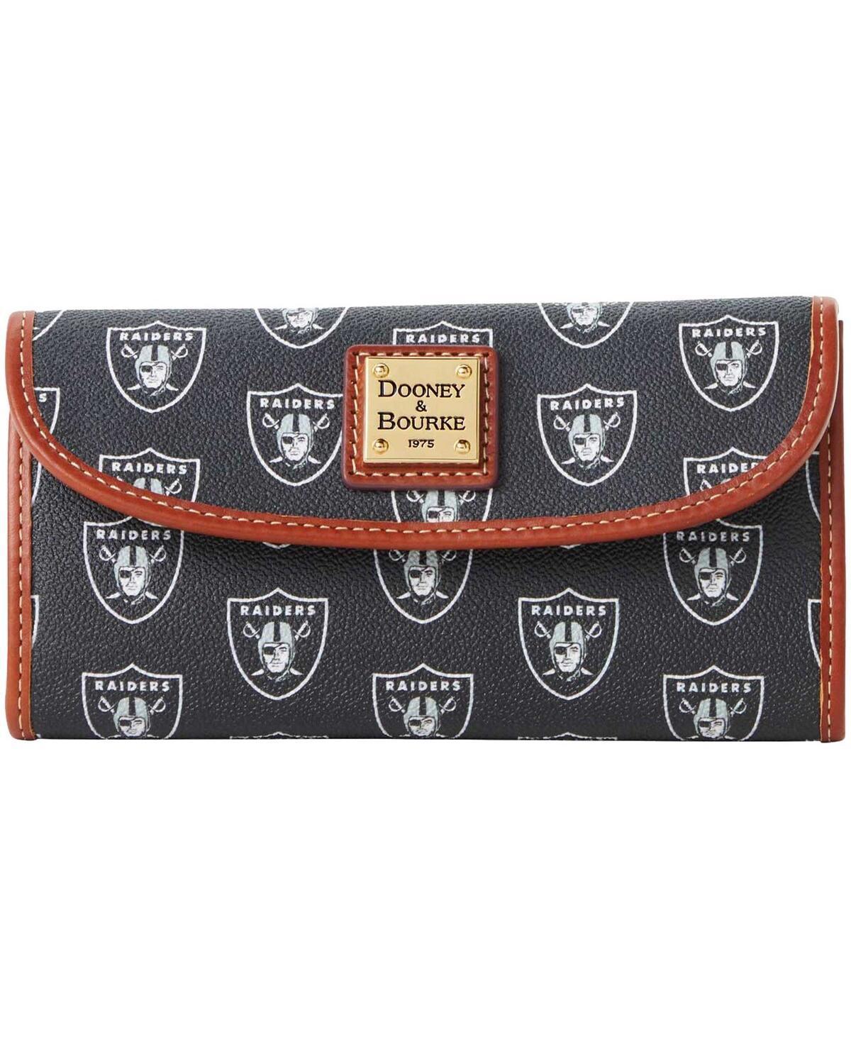Dooney & Bourke Womens NFL Raiders Continental Coated Cotton Clutch in Black Product Image