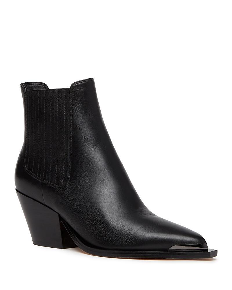 Paige Womens Lyra Pointed Toe Stretch Block Heel Ankle Boots Product Image