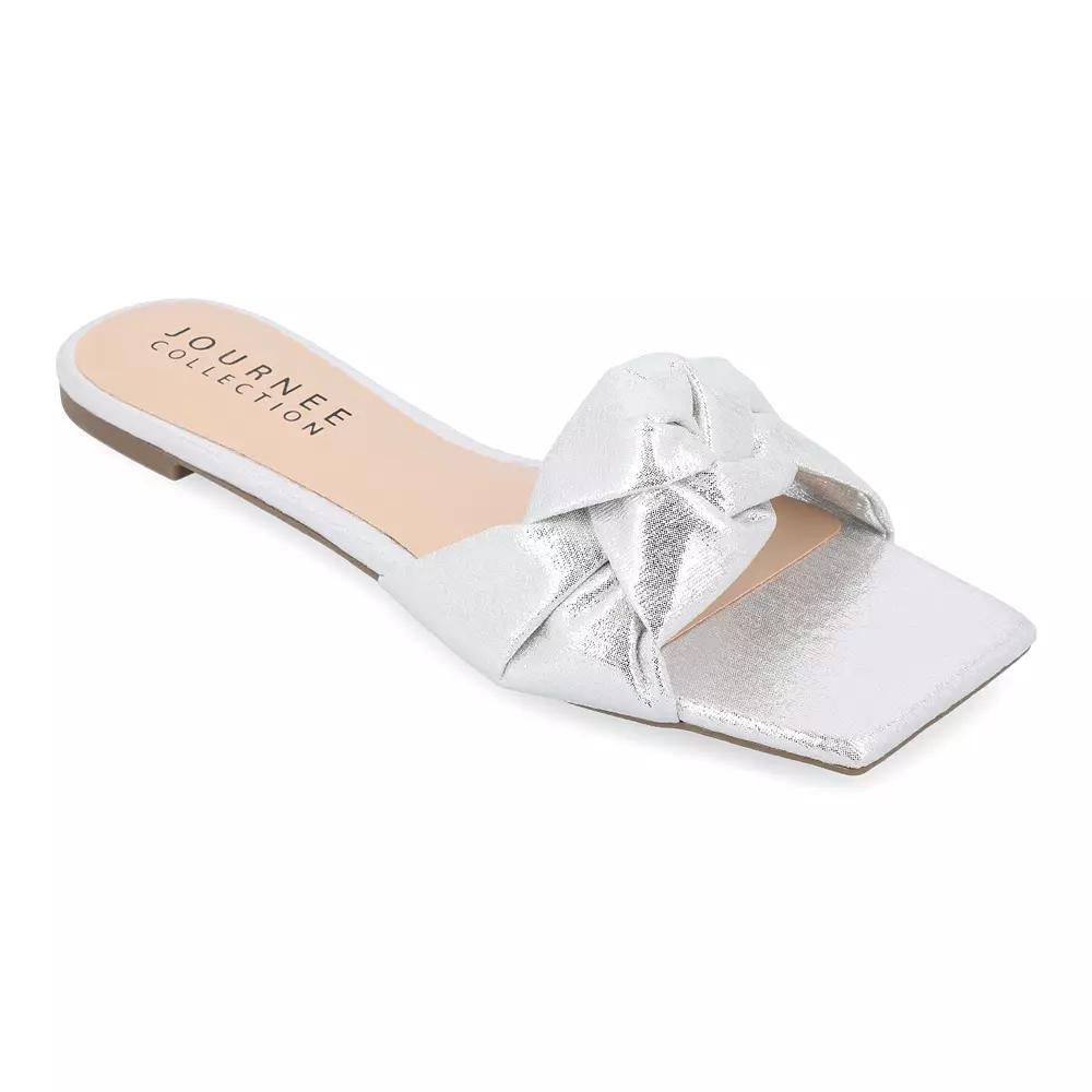 Journee Dianah Tru Comfort Foam™ Women's Slide Sandals, Size: 6.5, Silver Product Image