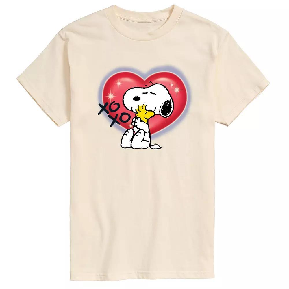 Men's Peanuts Snoopy Woodstock Airbrush Heart Graphic Tee, Size: Large, White Product Image