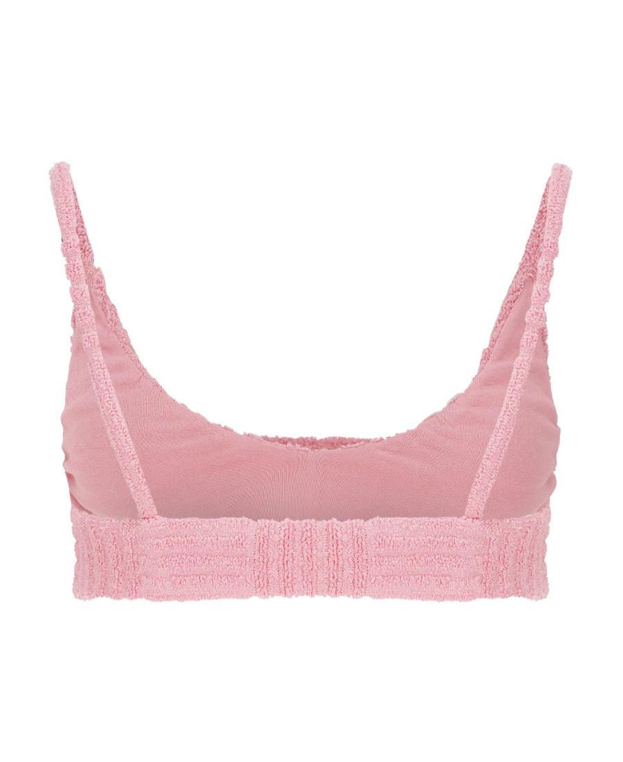 BOTTEGA VENETA Intrecciato-jacquard Terry Bralette Top In Pink Product Image